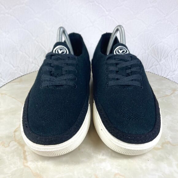 Vans Sneakers Mens 8.5 Black Canvas Ecocush Circle Vee Lace-up Comfortable Shoes - Picture 3 of 13